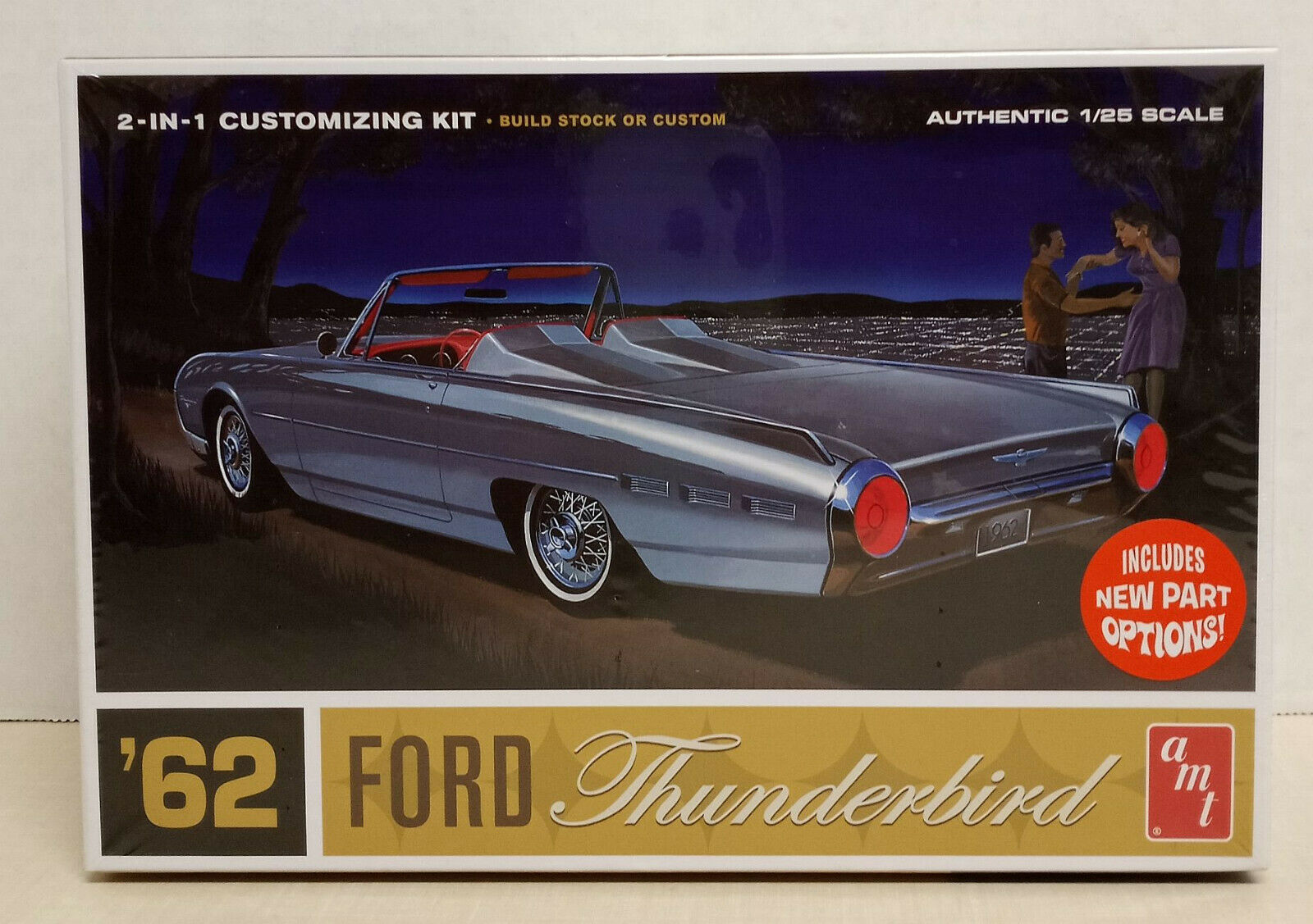 62 Ford Thunderbird 2-in-one Customized Kit Amt Model Kit 1/25 Factory Sealed