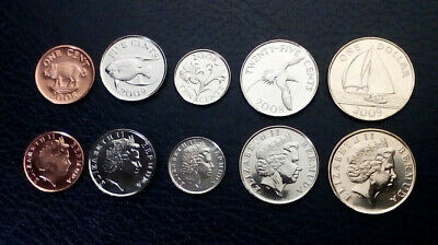 Bermuda, 5 Coins Set, 1 5 10 25 Cents 1 Dollar, Unc, 2008-2009, Km-107 To 111