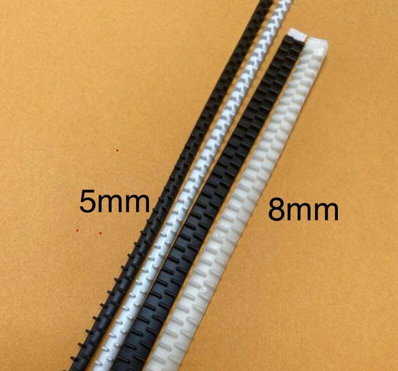 8mm Peel And Stick Rubber Silicone Teeth Comb For Metal Headband
