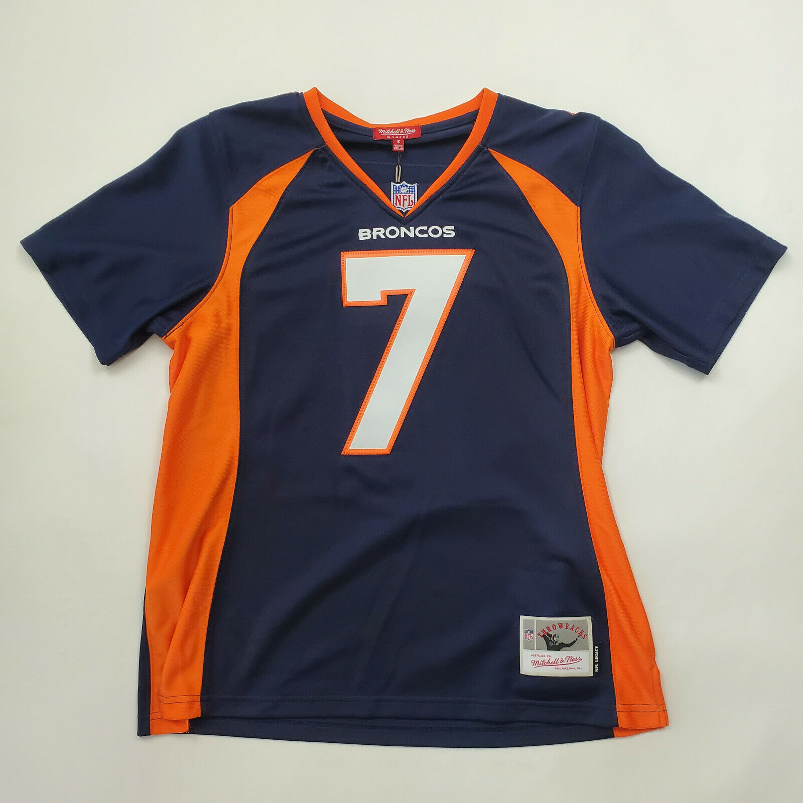 Denver Broncos John Elway #7 Nfl Throwback Jersey Mitchell And Ness Size S Nwt