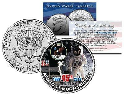 Apollo 11 Moon Landing * 45th Anniversary * Jfk Half Dollar U.s. Coin Nasa Space