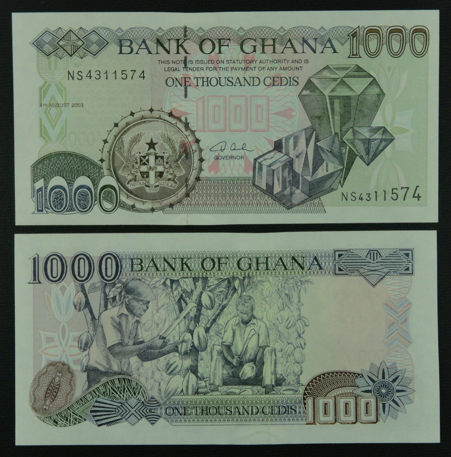Ghana 1000 Cedis Banknote 2003 Unc