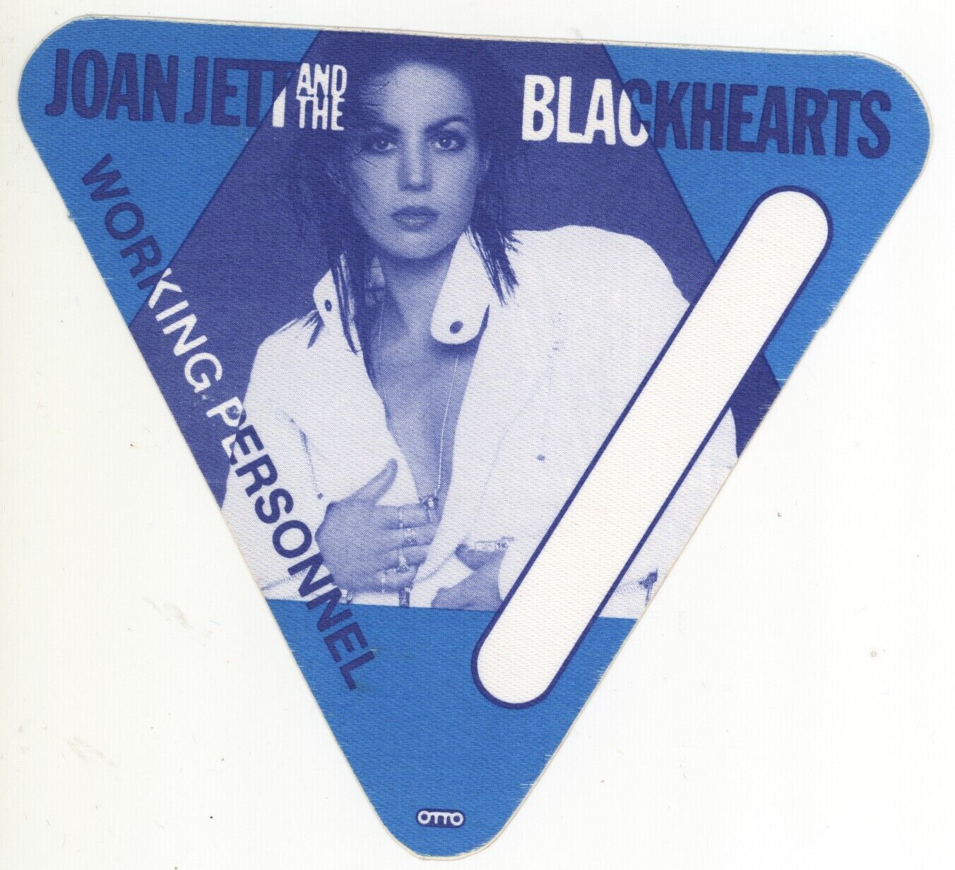 Rare Joan Jett Genuine Blue Triangular Working Personnel Backstage Pass!