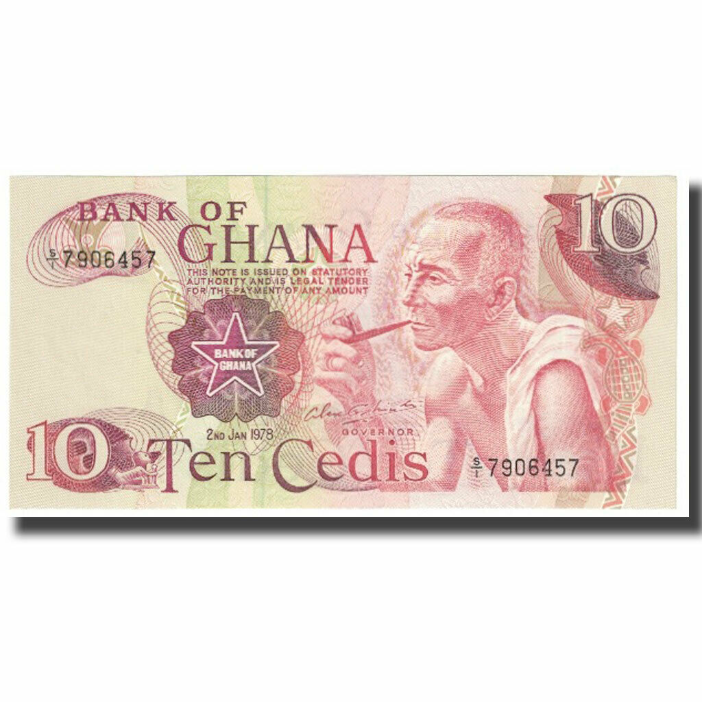 [#612908] Banknote, Ghana, 10 Cedis, 1978, 1978-01-02, Km:16f, Unc