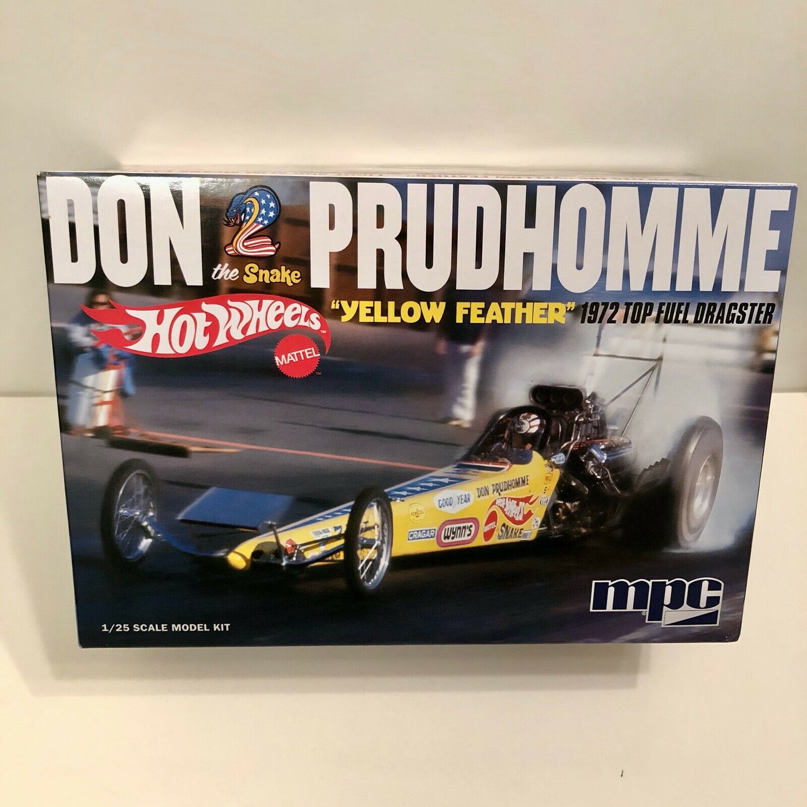 Mpc 1:25 Don Prudhomme "yellow Feather" 1972 Top Fuel Dragster Model Kit #mpc844