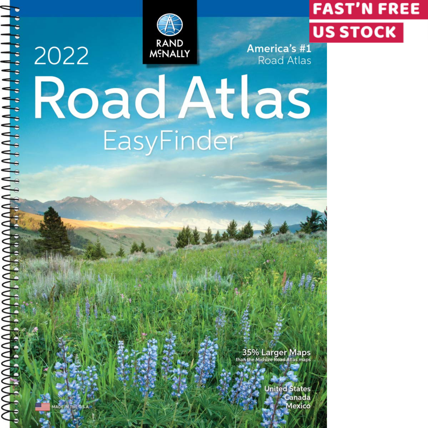 Usa Road Atlas Spiral Bound United States Travel Map Midsize Edition 2022 Update