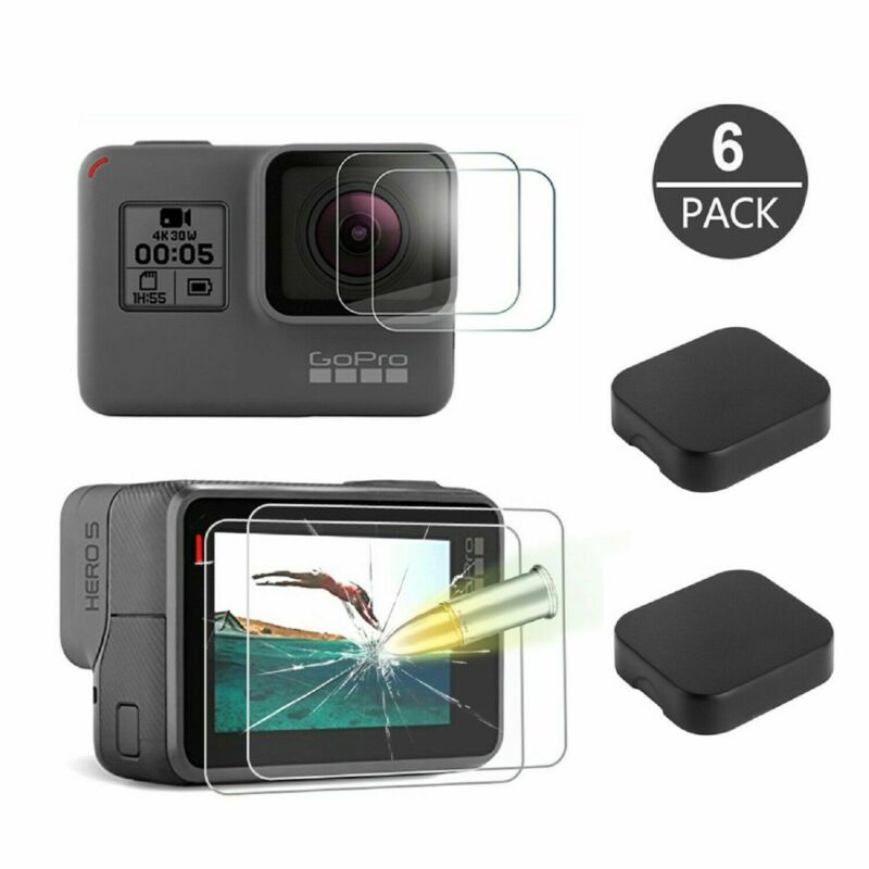 Tempered Glass Screen Protector For Gopro Hero 7 6 5 Only Black Lens Cap Cover