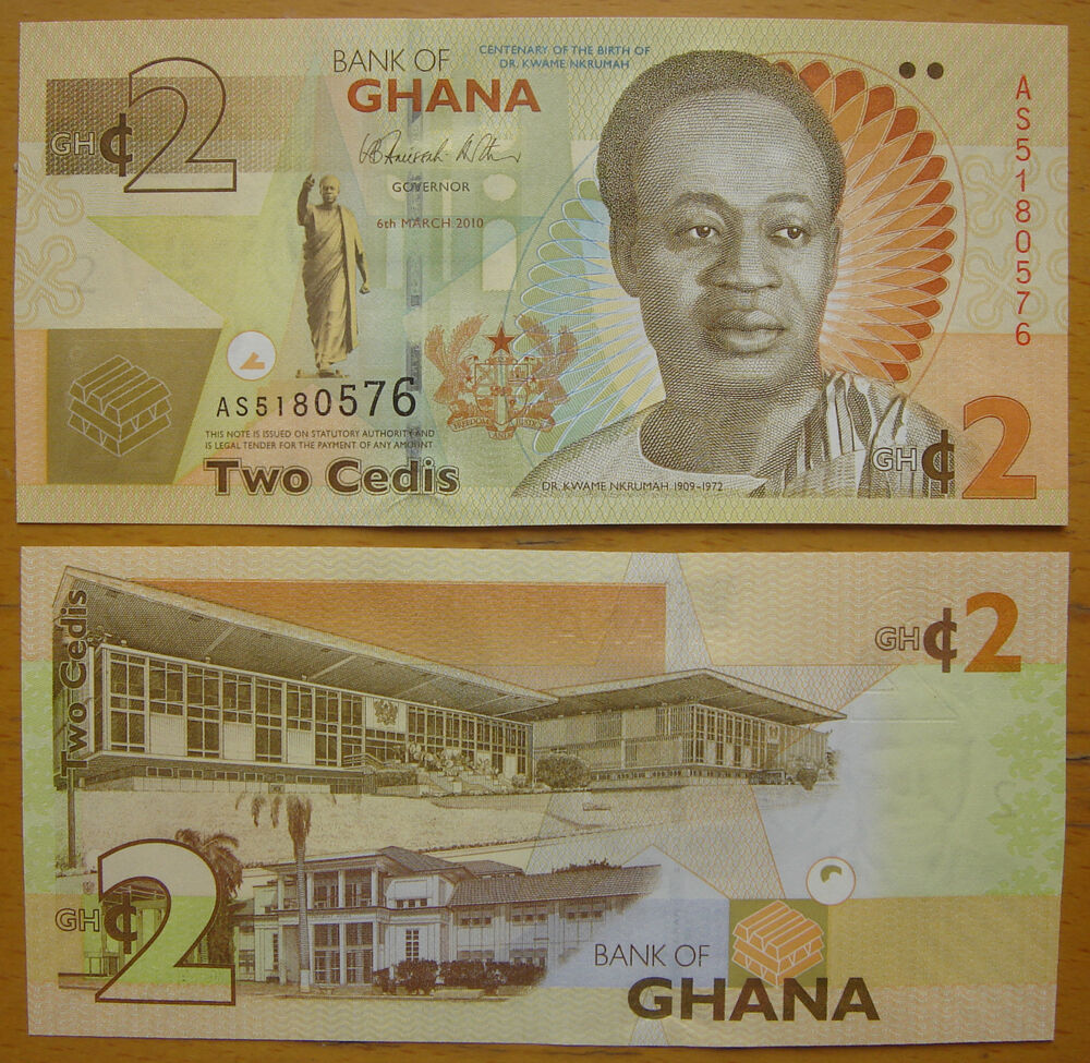 Ghana 2 Cedis Banknote 2010 Unc