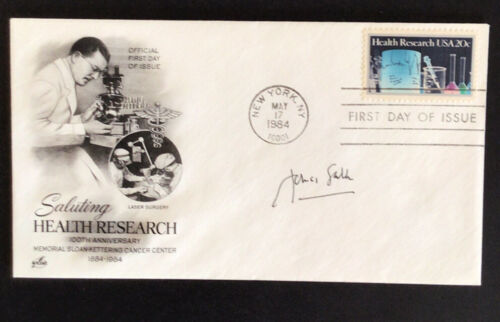 Dr Jonas Salk Signed 1984 Health Research First Day Cover Created Polo Vaccine.