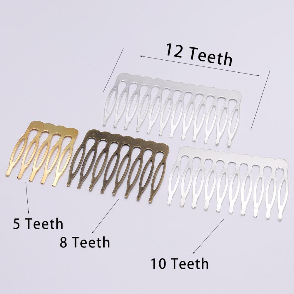 10 Pieces/lot Teeth Metal Hair Comb Claw Hairpins Findings Diy Charm Barrettes