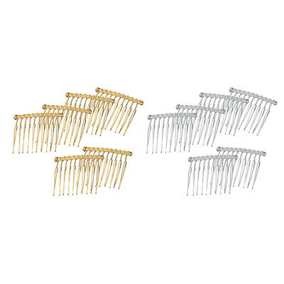 6pcs Diy Blank Metal Hair Side Comb With 10 Teeth Bridal Hair Accessories