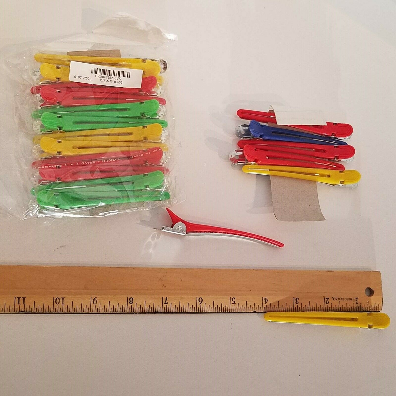 19 Pieces Color, Single Prong, Hair Clips, Alligator, Barrette Shipping From Usa