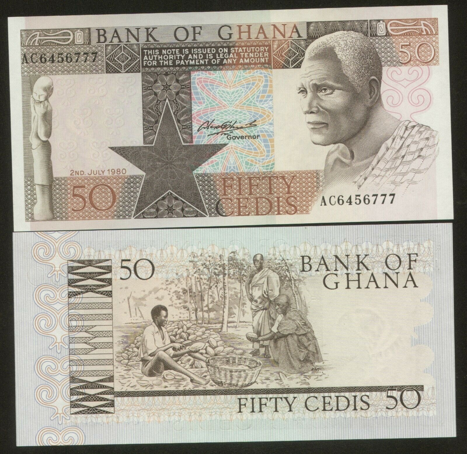 Ghana 50 Cedis 1980 Pick 22b Unc #6456777